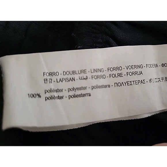 Zara SZ S Corset Top Black Cropped Ruffle Side Zip Elastic Back Linen Blend - Picture 7 of 8